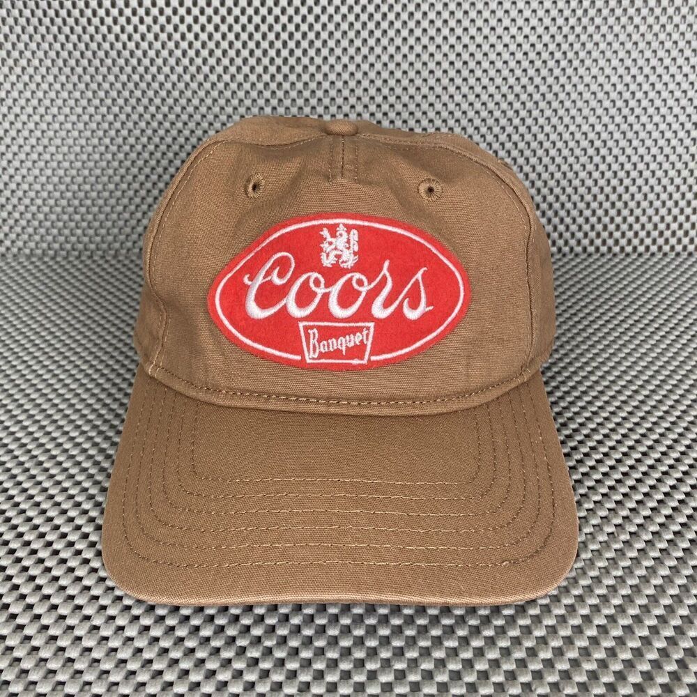 Mad Engine Coors Banquet Beer Patch Hat Cap Adult One Size Brown Logo Snapback